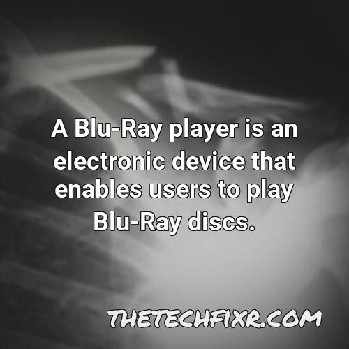 a blu ray player is an electronic device that enables users to play blu ray discs 1