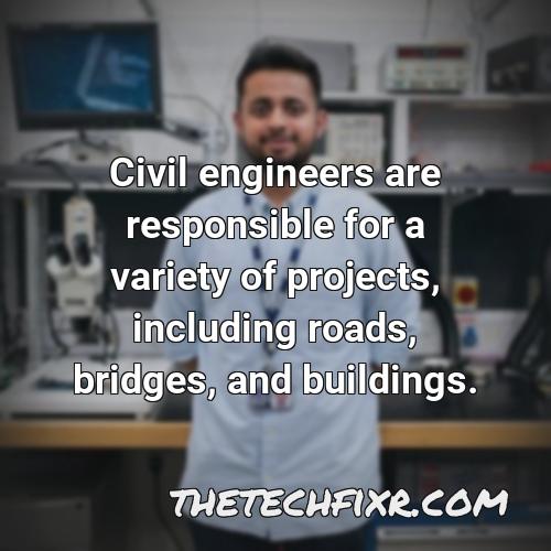 civil engineers are responsible for a variety of projects including roads bridges and buildings