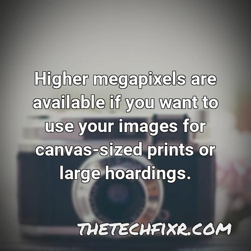 higher megapixels are available if you want to use your images for canvas sized prints or large hoardings