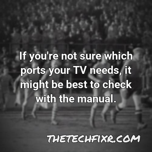 if you re not sure which ports your tv needs it might be best to check with the manual