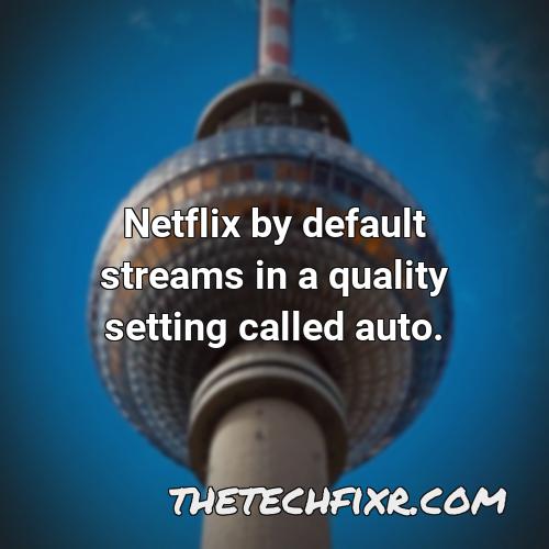 netflix by default streams in a quality setting called auto