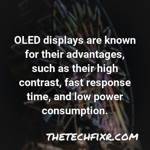 oled displays are known for their advantages such as their high contrast fast response time and low power consumption