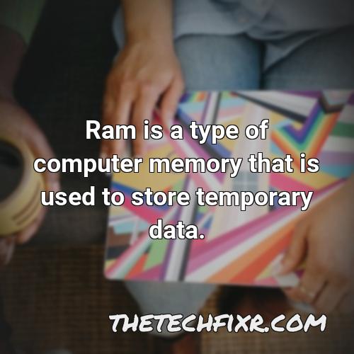 ram is a type of computer memory that is used to store temporary data