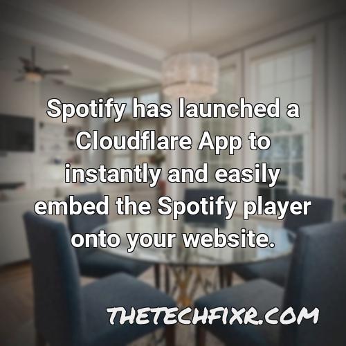 spotify has launched a cloudflare app to instantly and easily embed the spotify player onto your website