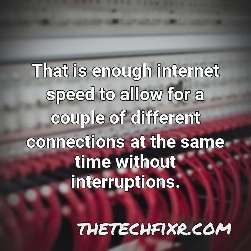 that is enough internet speed to allow for a couple of different connections at the same time without interruptions