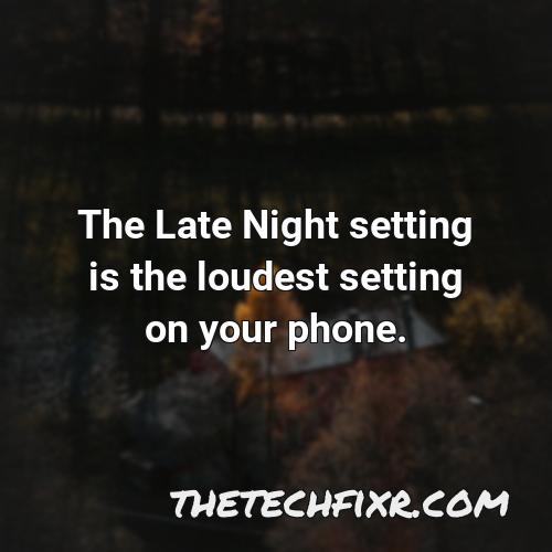 the late night setting is the loudest setting on your phone