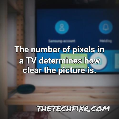 the number of pixels in a tv determines how clear the picture is