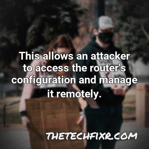 this allows an attacker to access the router s configuration and manage it remotely