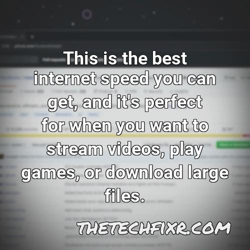 this is the best internet speed you can get and it s perfect for when you want to stream videos play games or download large files
