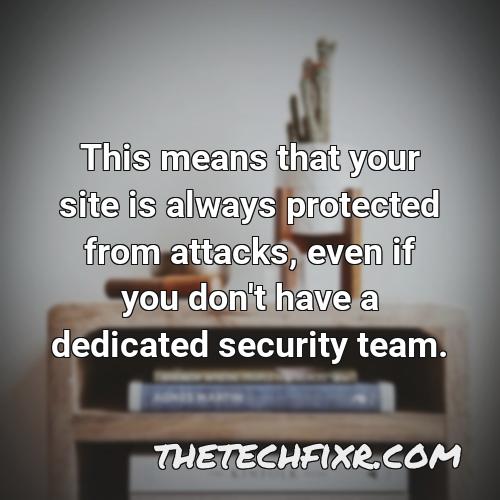 this means that your site is always protected from attacks even if you don t have a dedicated security team