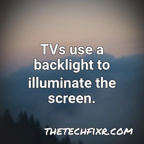 tvs use a backlight to illuminate the screen