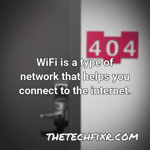 wifi is a type of network that helps you connect to the internet