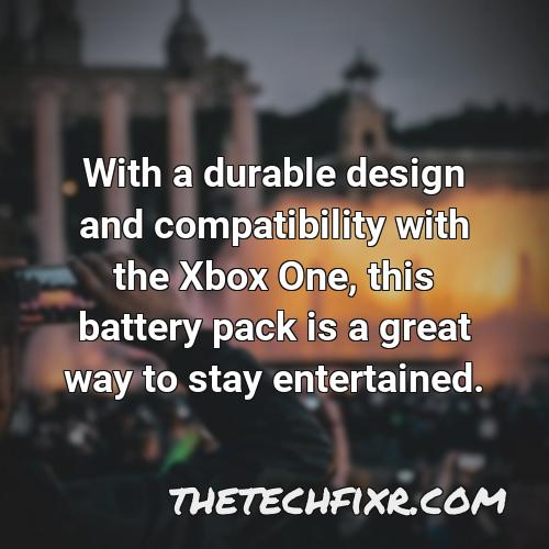 with a durable design and compatibility with the xbox one this battery pack is a great way to stay entertained