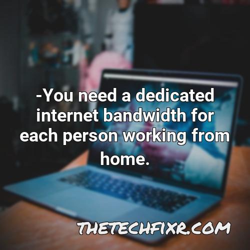 you need a dedicated internet bandwidth for each person working from home