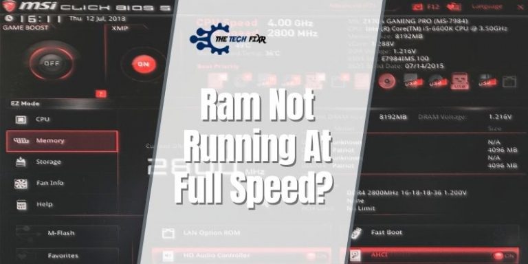 Ram Not Running At Full Speed